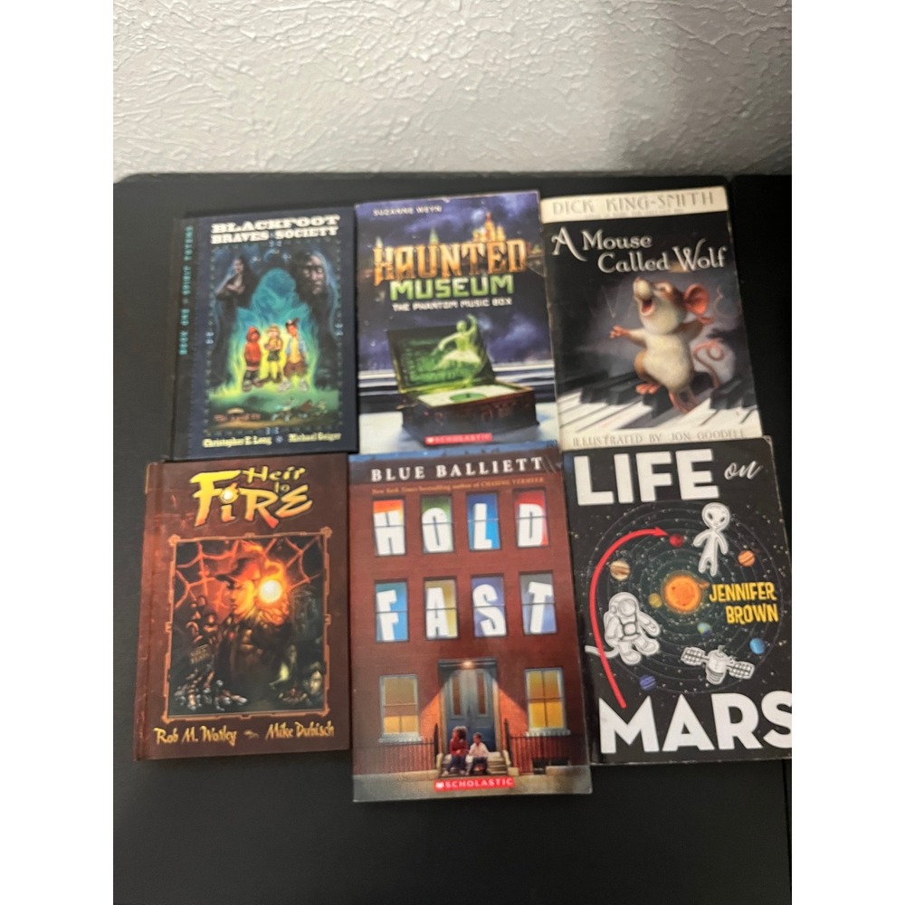 Kids Middle Grade Book Lot 6pc Scholastic Actionopolis Mystery Sci-Fi Fantasy